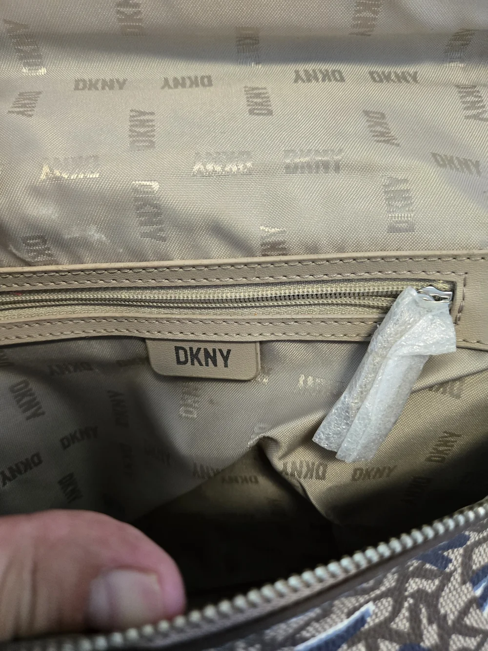 DKNY Blue Logo-Print Convertible Backpack